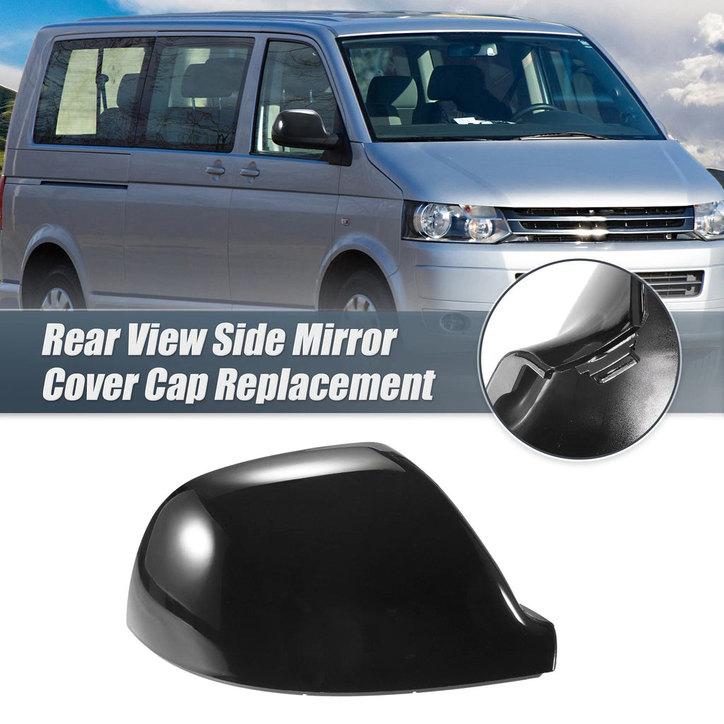 Right Side Mirror Cover Cap Gloss Black Replacement for Volkswagen Transporter T5 T6 (2003–2015)