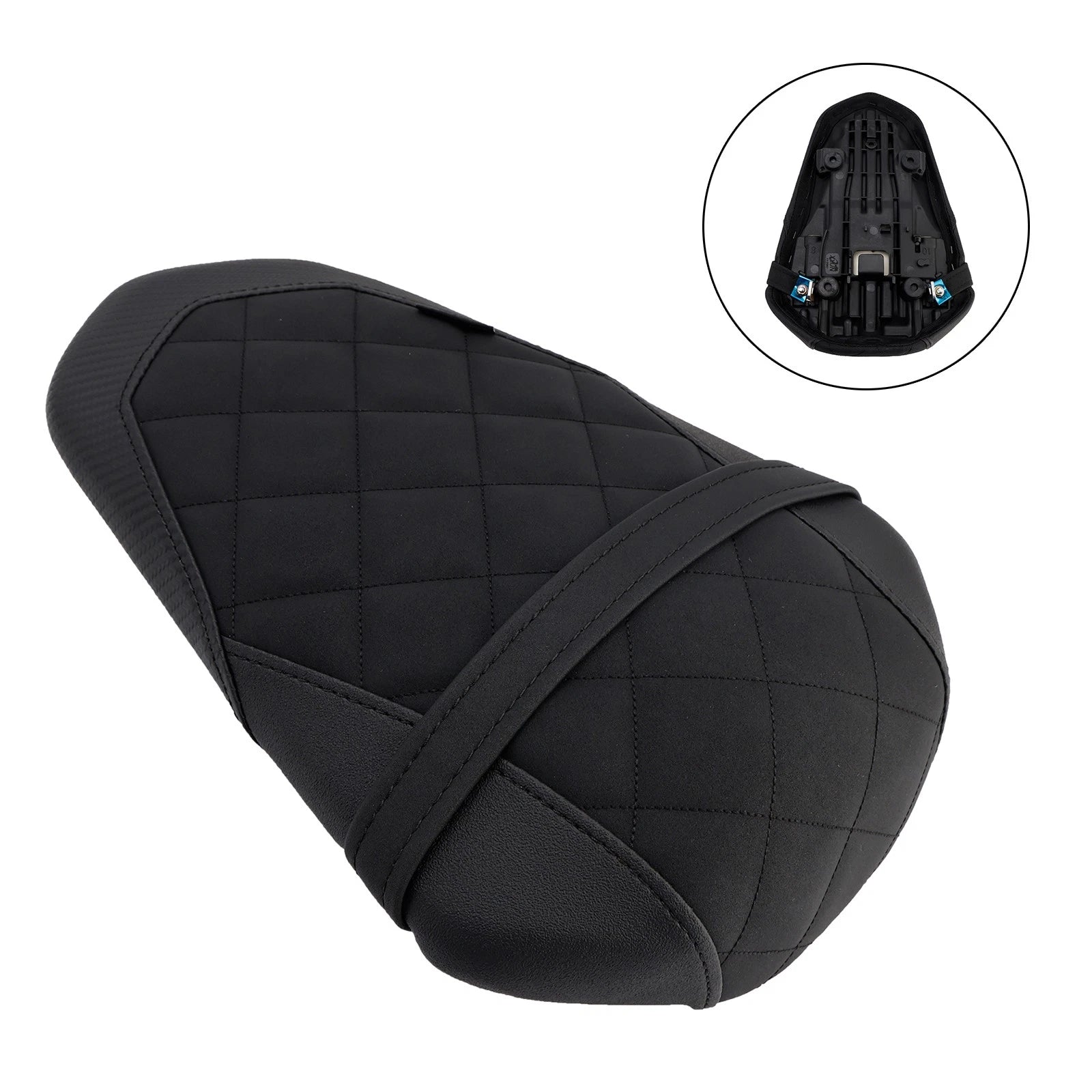 Rear Seat Passenger Cushion for Yamaha YZF-R3 MT-03 (2015–2023) Black PU