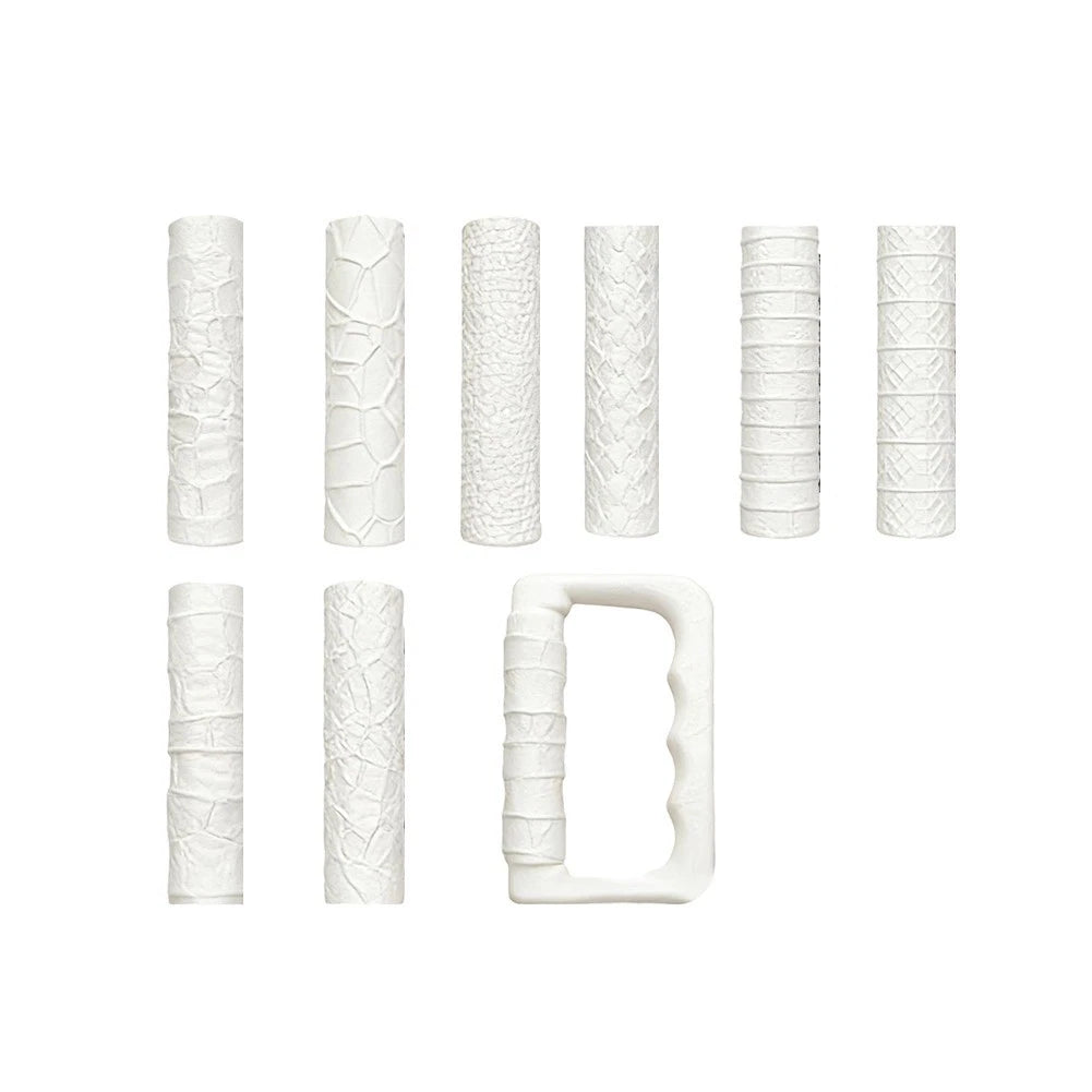9-Piece Texture Roller Set for Polymer Clay Sculpting and Crafting