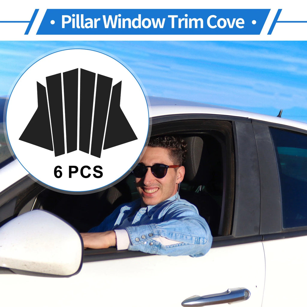 Door Pillar Window Trim Black Set for Hyundai Genesis G80 (2015–2022)