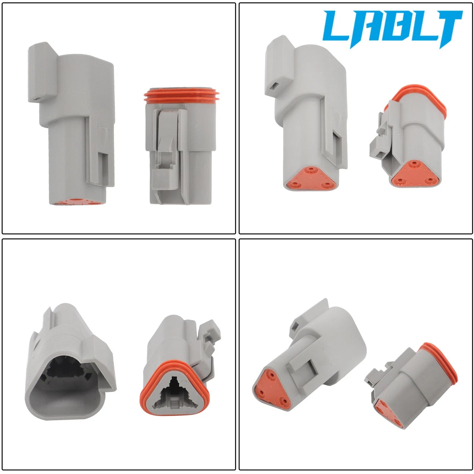 5X 3Pin Waterproof Electrical Wire DT Connectors for (Size 16)