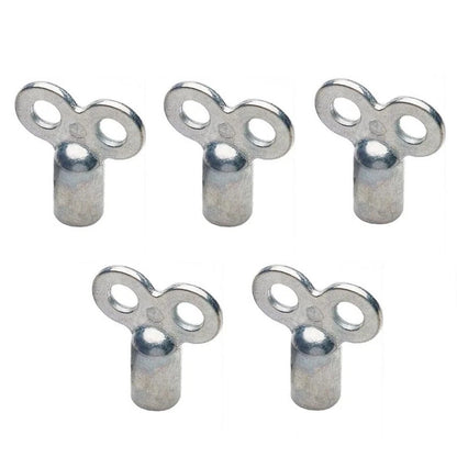 Pack of 5 Radiator Bleed Keys for Universal Use (Zinc Alloy)