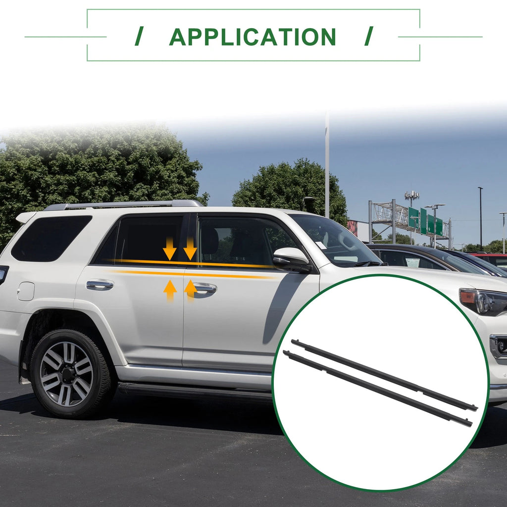 2pcs Rear Window Weatherstrip Seal Left Right Replacement for Toyota 4Runner (2010–2021)
