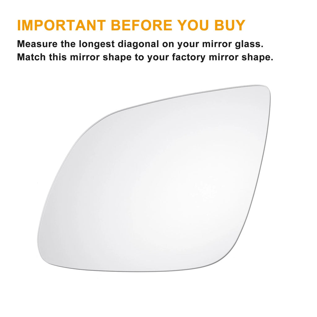 Left Heated Mirror Glass White for Audi Q5 (2008–2016)