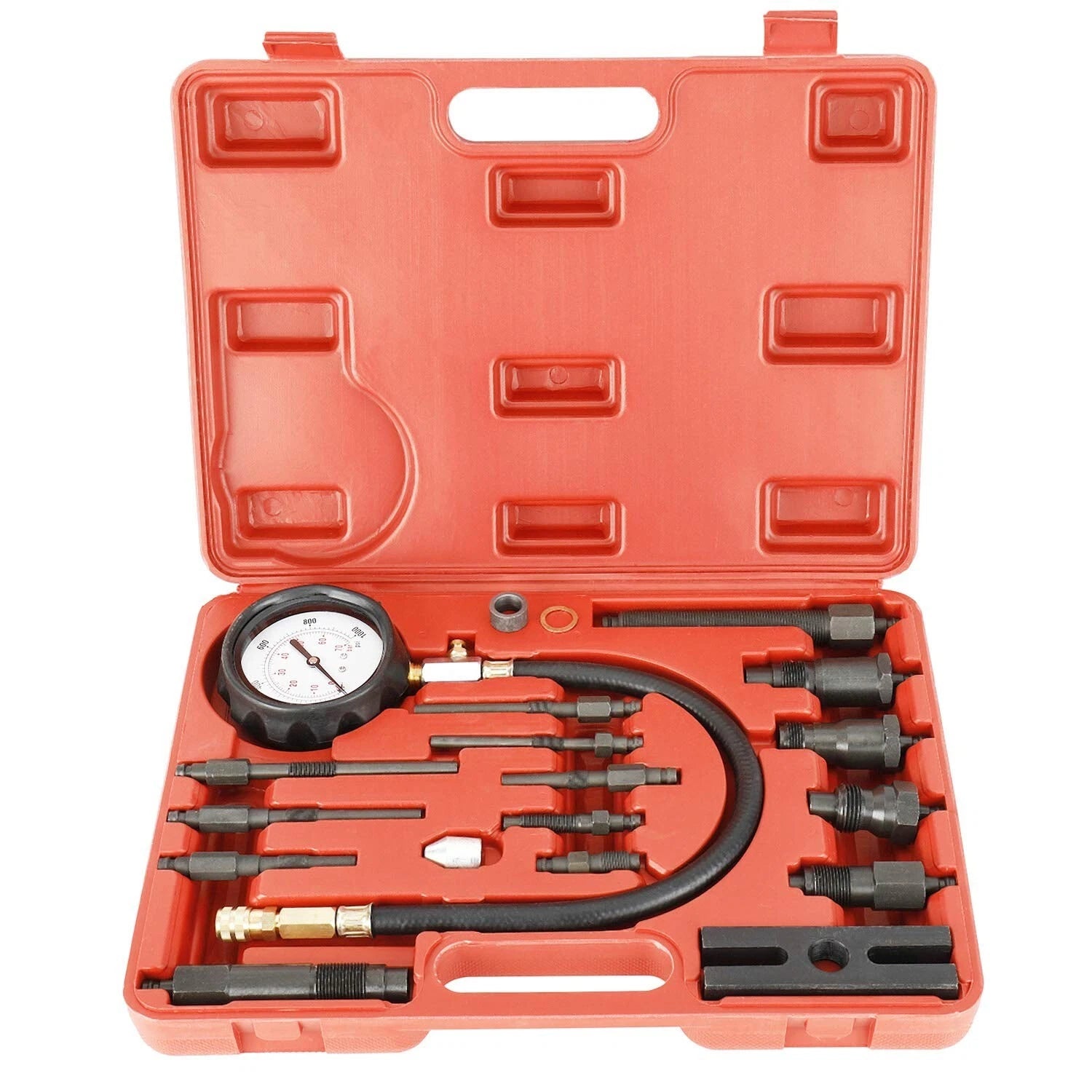 18Pcs Diesel Engine Compression Gauge Tester Kit for