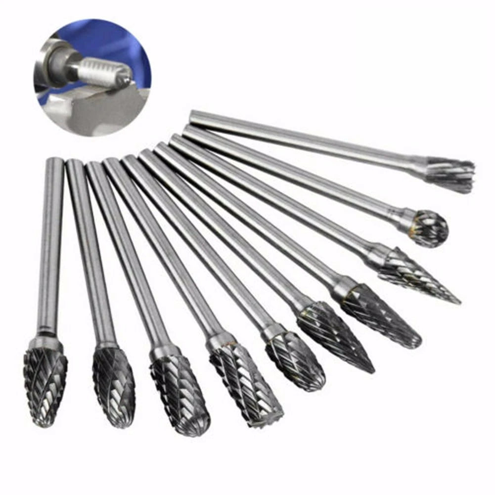 10 Tungsten Head Carbide Burrs for Rotary Drill Grinder