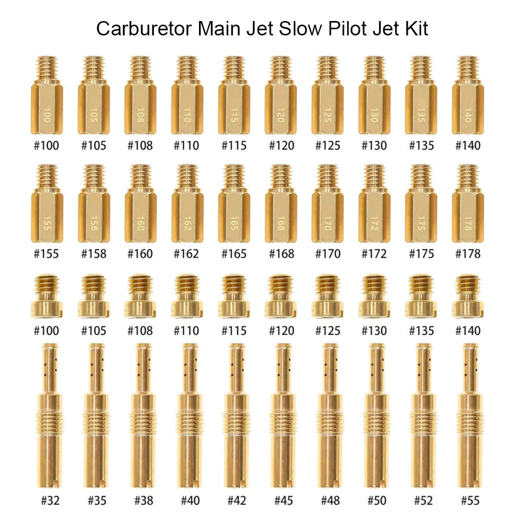 30Pcs Carburetor Main Jet & 10Pcs Slow Pilot Jet for PWK Keihin CVK OKO KOSO