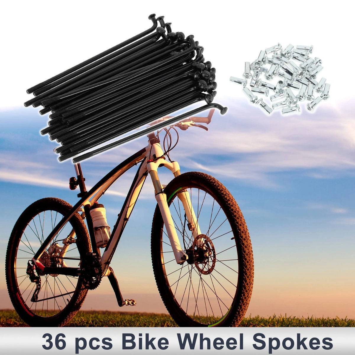 Bicycle Spokes Nipple Set 89mm Carbon Steel Universal for 1 inch (1911–1911)