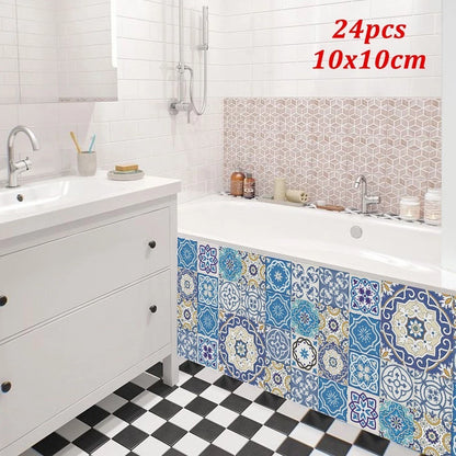 Set of 24 Tile Stickers for Kitchen Decor (10x10cm)