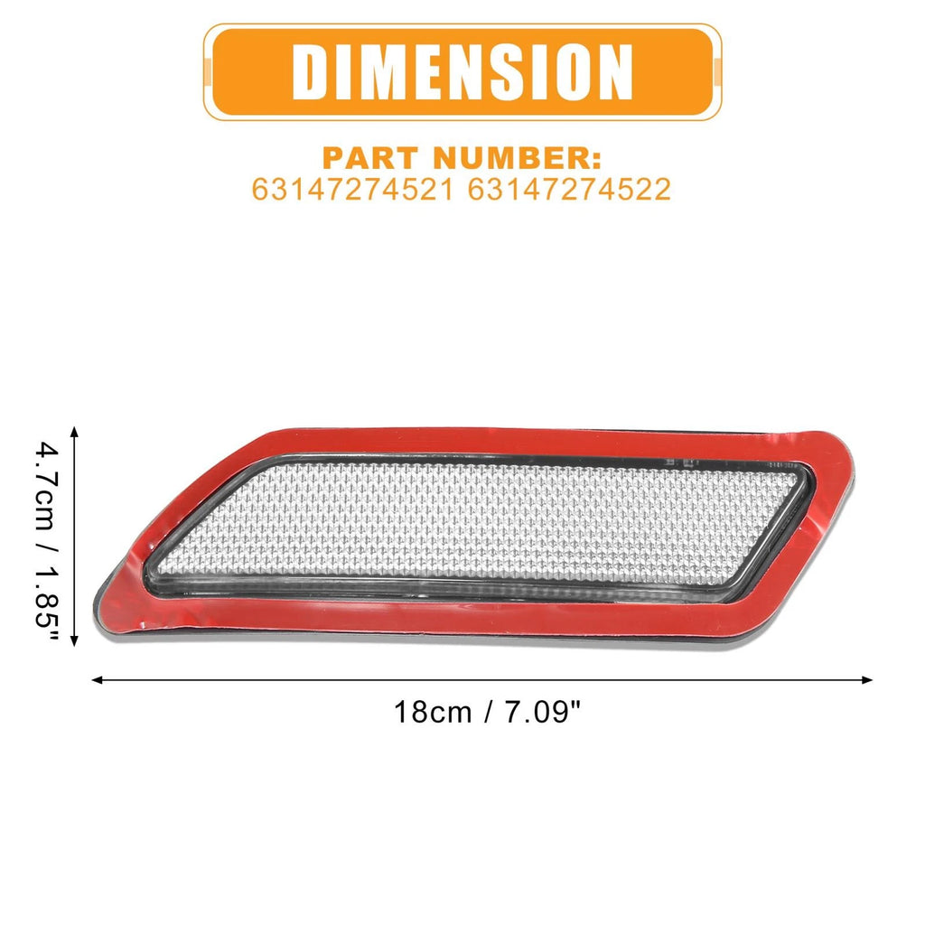 Pair Front Bumper Reflector Replacement for BMW F30 F31 3-Series (2013–2015)
