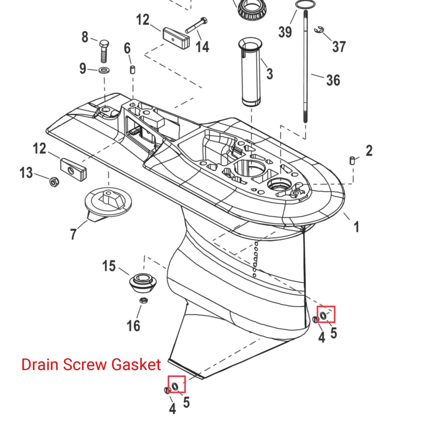 Oil Drain Plug Seal Washer Gasket for Mercury Outboard (Gear Housing)