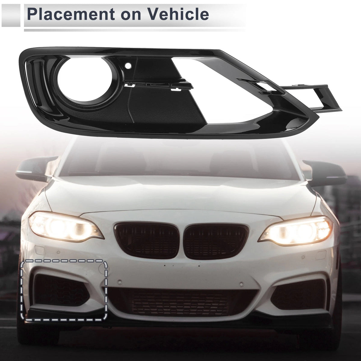 Right Front Fog Light Grill Replacement for BMW F30 F31 (2011–2018)