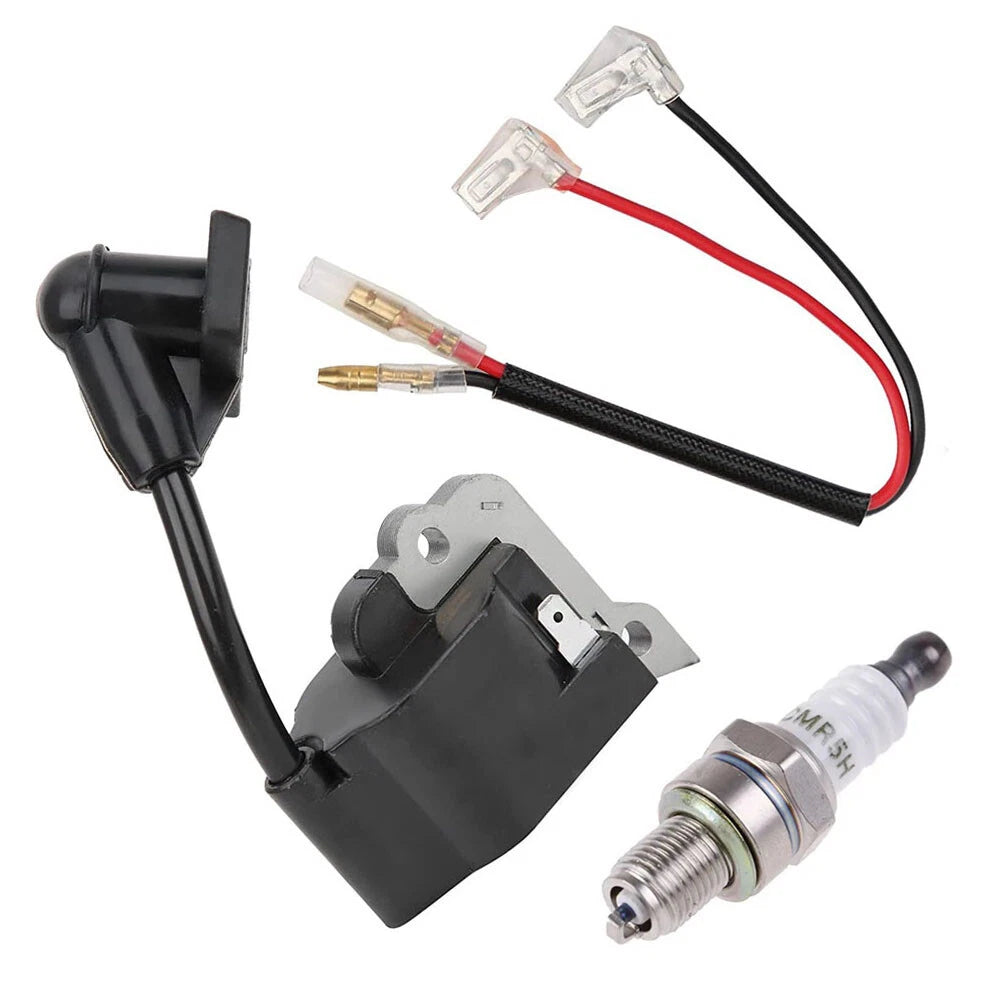 Ignition Coil Module Spark Plug Kit for Husqvarna 324LX 324LDX 324RX 324HDA (2005–2023)