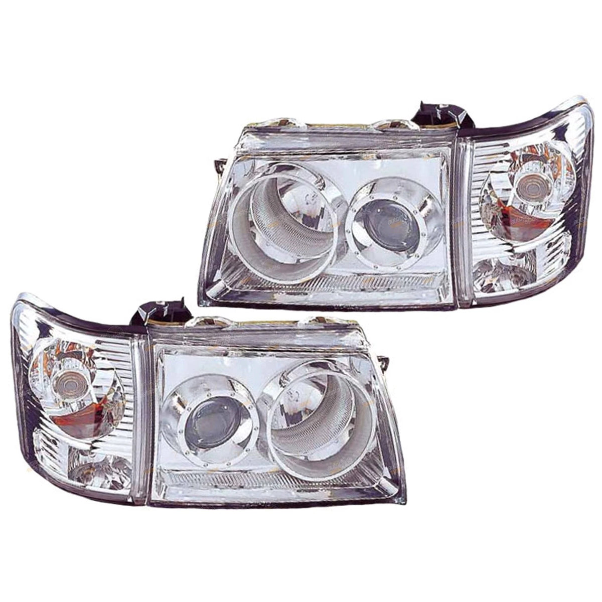Set of 2 Altezza Headlights & Corner Lights for Toyota Hilux (2001–2005)
