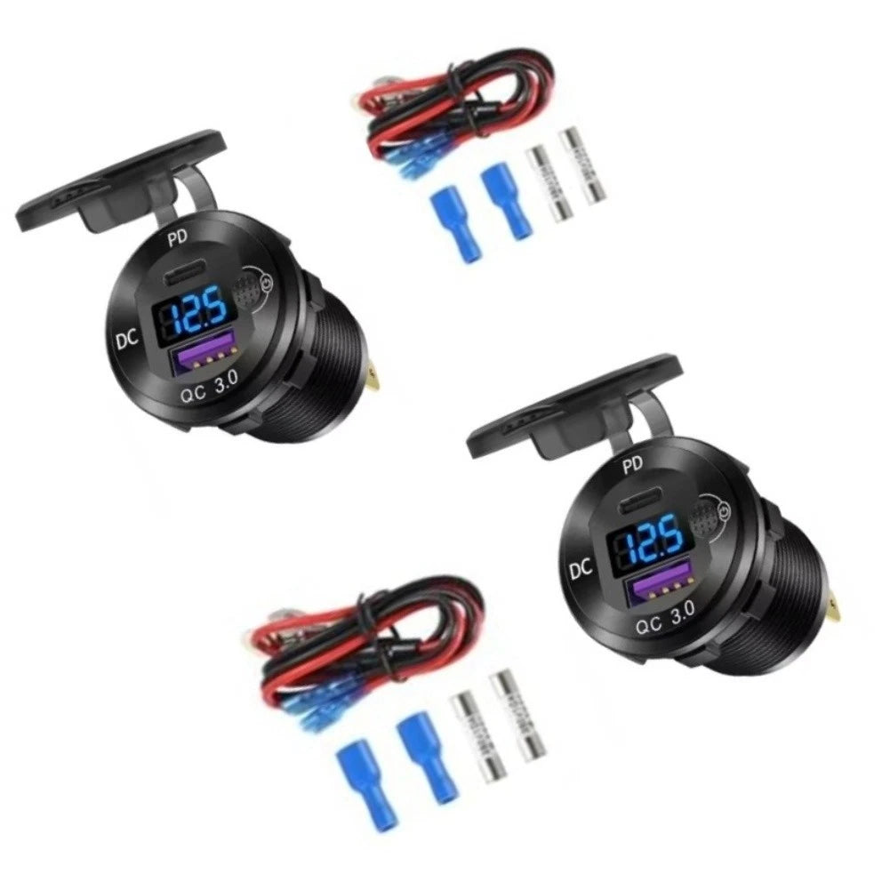 2X RV USB Fast Charge 36W PD 18W for Golf Carts Boats Buses
