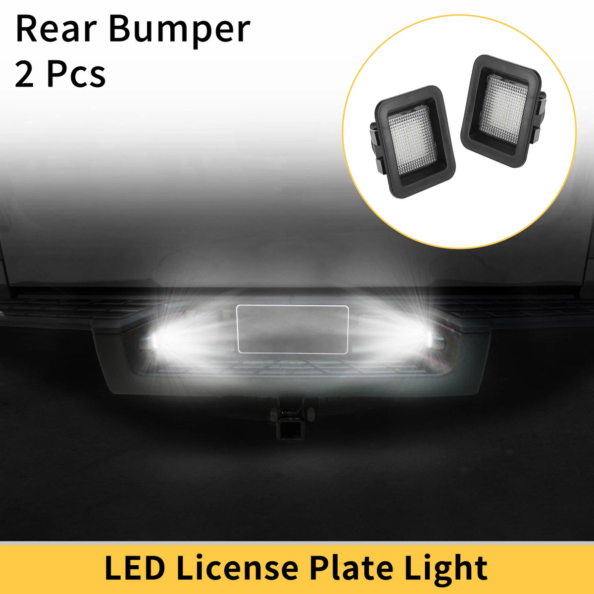 2X License Plate Light Tag Lamp for Ford F-150 (2015–2023) White Lens