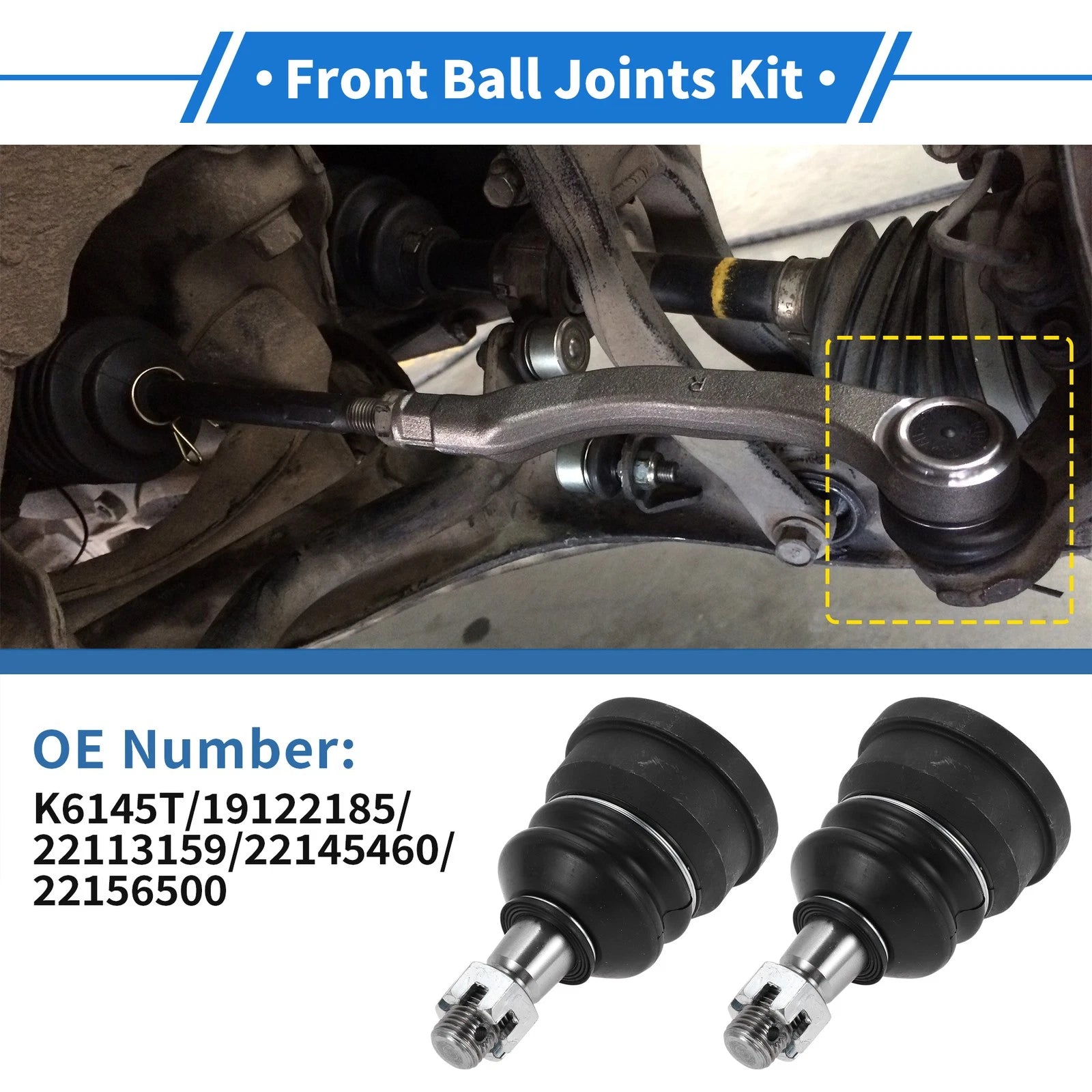 2 Pcs Front Lower Ball Joints Replacement for Cadillac Brougham (1987–1992)