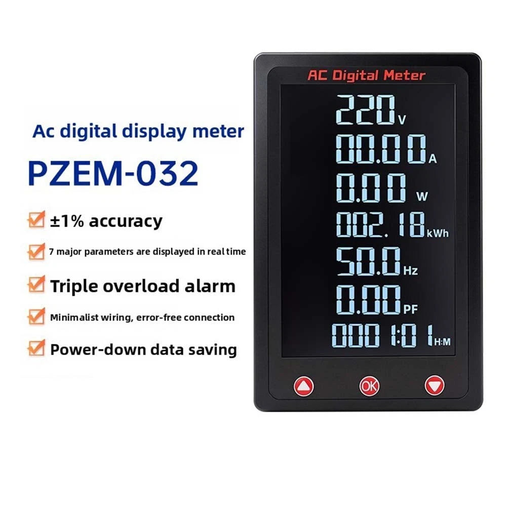 AC Digital Display Meter 80-260V 100A Voltage Current Power Monitor