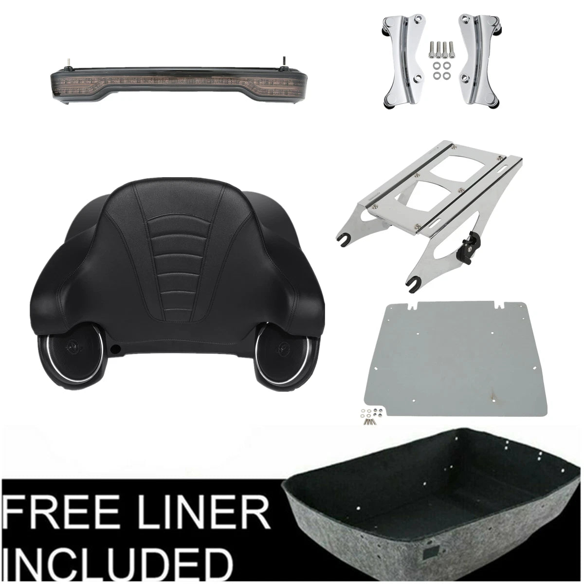 Trunk Rack Speakers with Tail Light for Harley Touring Electra Glide (2014–2026)
