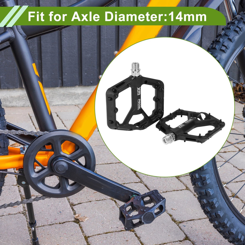 Nylon Bicycle Pedals Pair Black 14mm for 14mm Crank (Any Model 2010–2026)