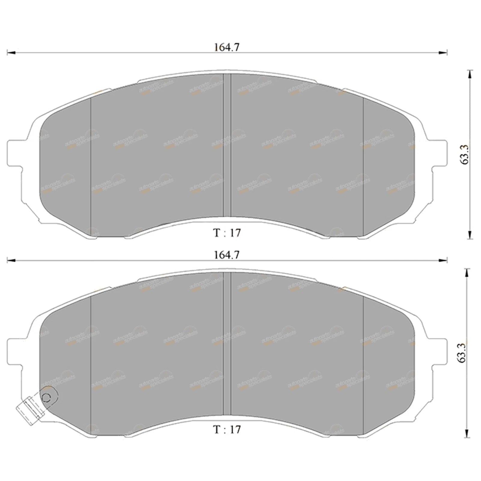 Front Disc Brake Pad Set for Kia Sorento UM (2015–2017) D4HB