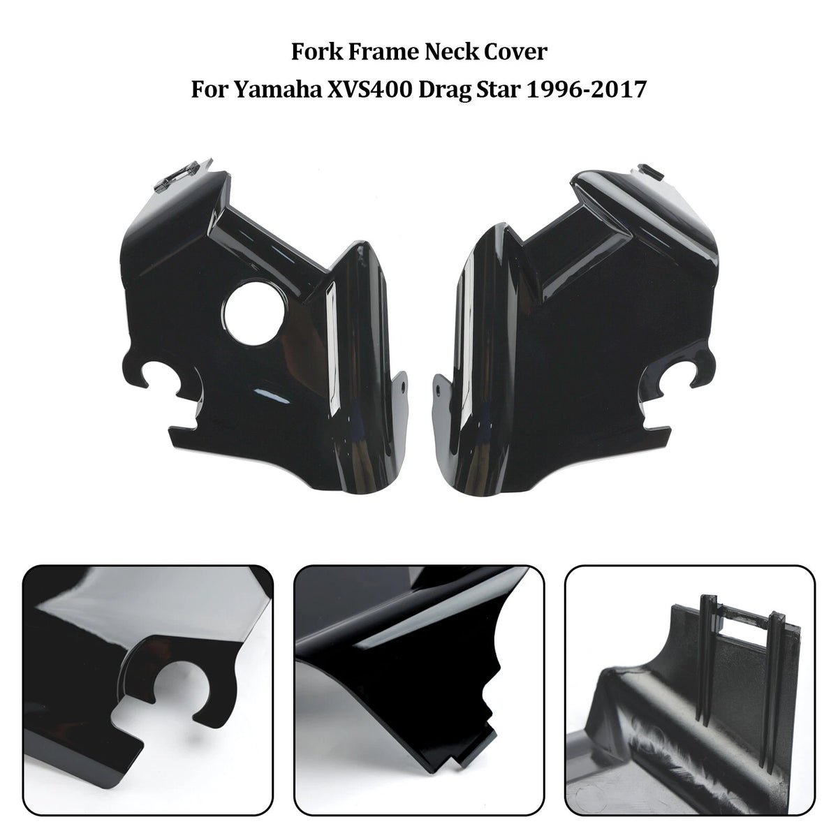 Fork Frame Neck Cover for Yamaha XVS400 XVS650 (1997–2003) Black