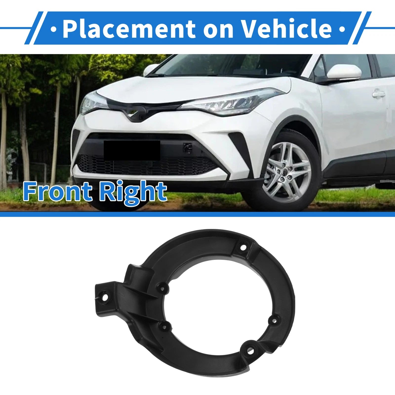 Front Right Fog Light Grill Replacement for Toyota C-HR (2018–2021)