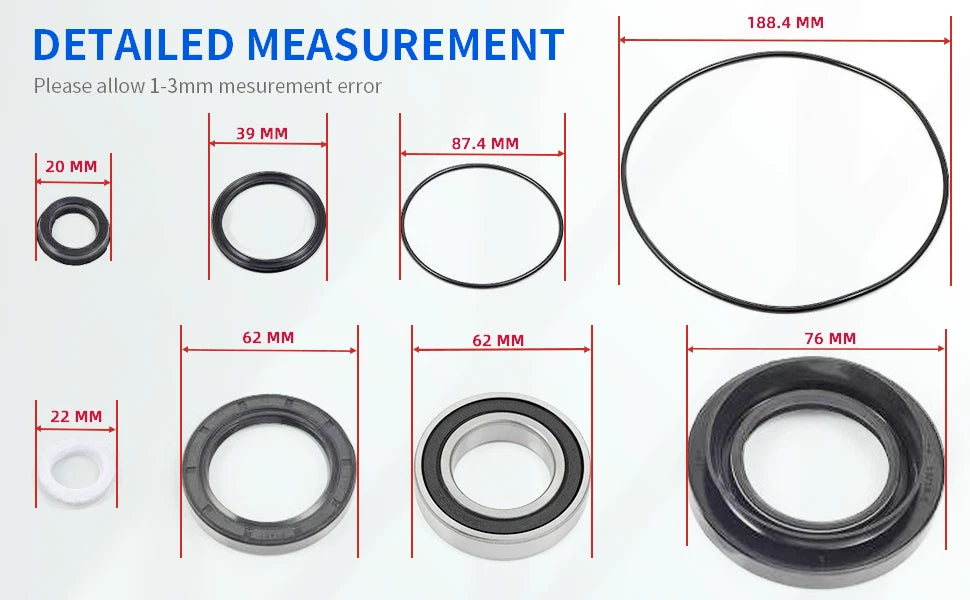Rear Brake Drum Bearing & Seal Kit for Honda FourTrax 300 TRX300FW (1988–2000)