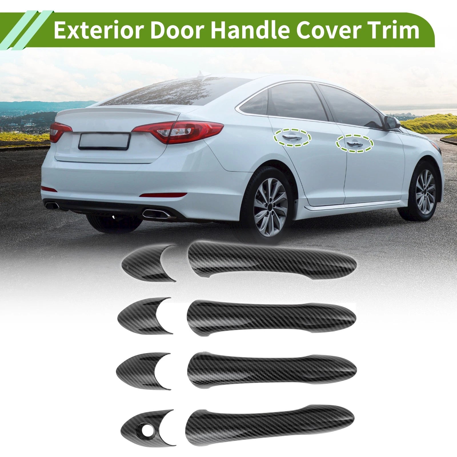 Exterior Door Handle Cover Trim Replacement for Hyundai Sonata (2011–2015)