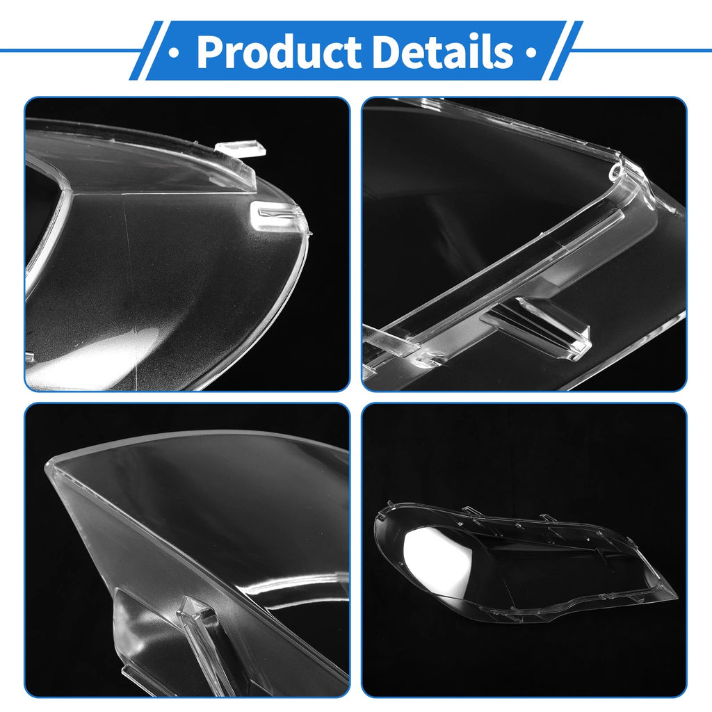 1 Pcs Headlight Lens Cover for BMW X5 E70 (2008–2013) PC Clear