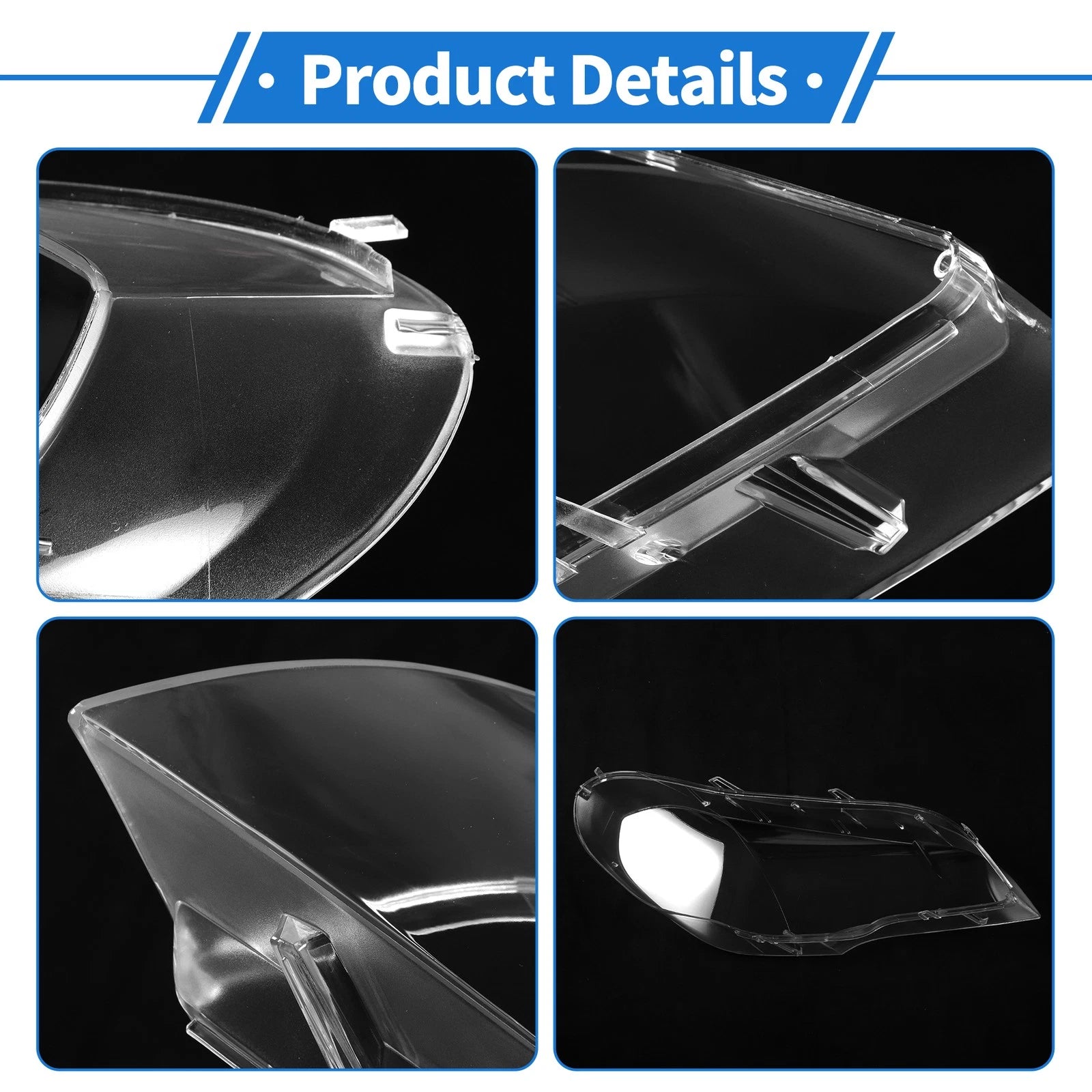 1 Pcs Headlight Lens Cover for BMW X5 E70 (2008–2013) PC Clear