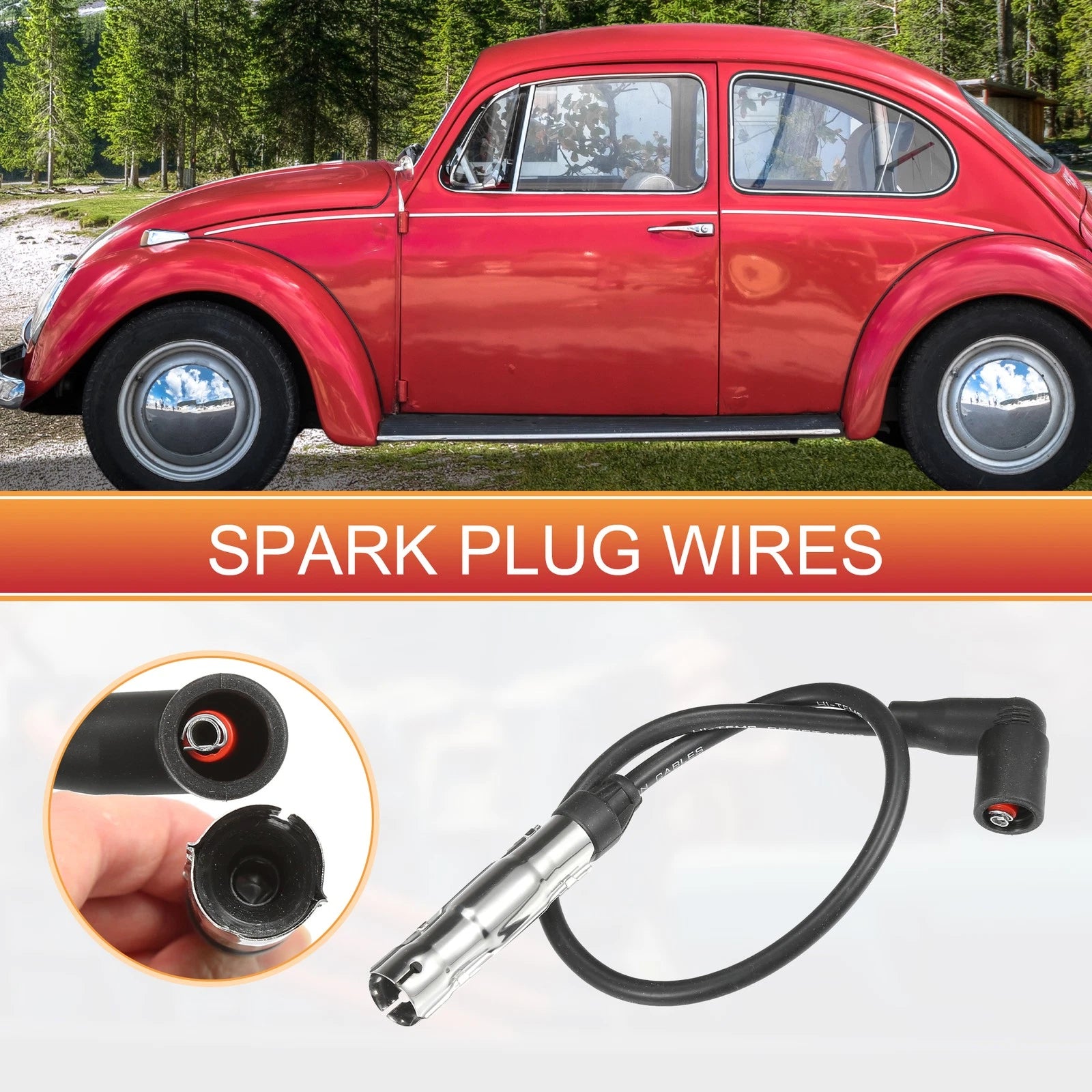 Spark Plug Wire Ignition Coil Cable Set for VW Beetle Golf (2001–2020)