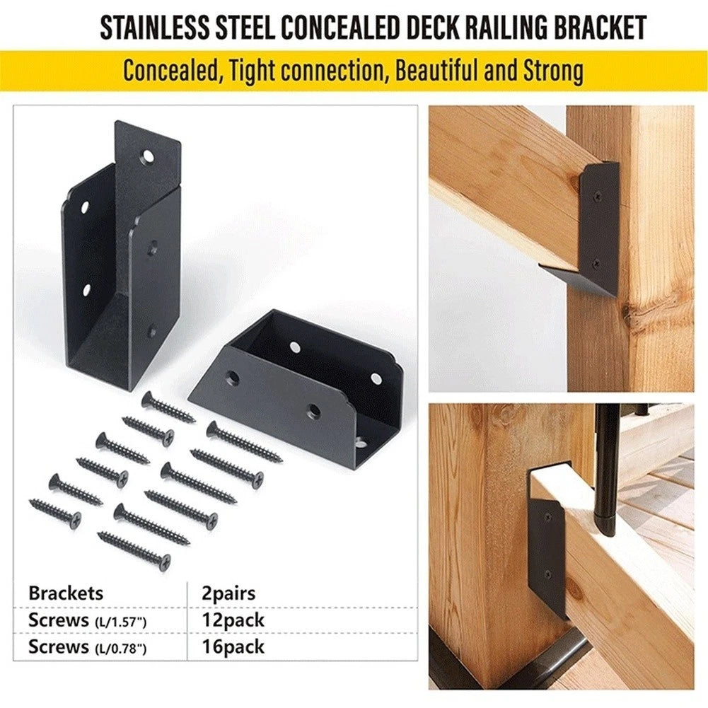 Deck Railing Bracket for 2x4 Wood Flat (25, 30, 35 Degree)