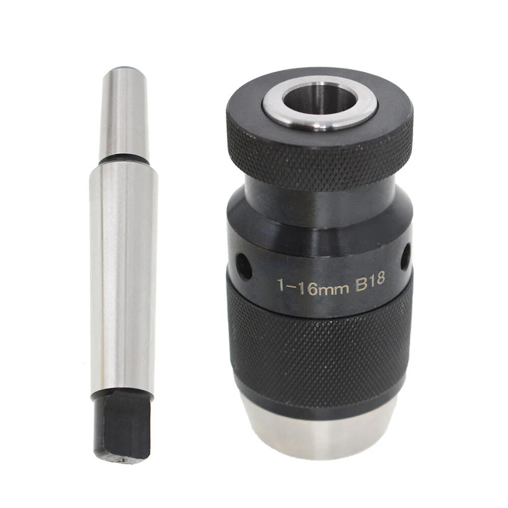 Keyless Precision Self Tighten Lathe Drill Chuck & Taper Arbor for MT3-B18 (1-16)
