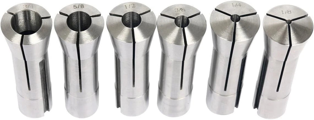 Set of 6 Precision R8 Collets for Mill Chuck Holder (1/8" - 3/4")