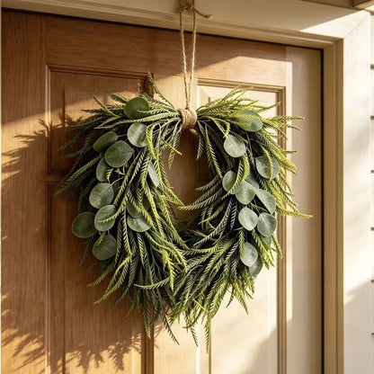 50cm Plastic Wreath with Eucalyptus and Fern for Easy Hanging Decor