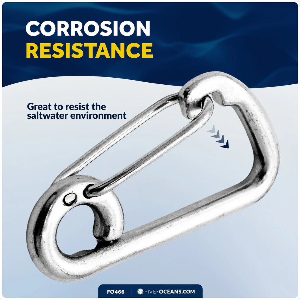 4" Stainless Asymmetric Snap Hook for Five Oceans FO466