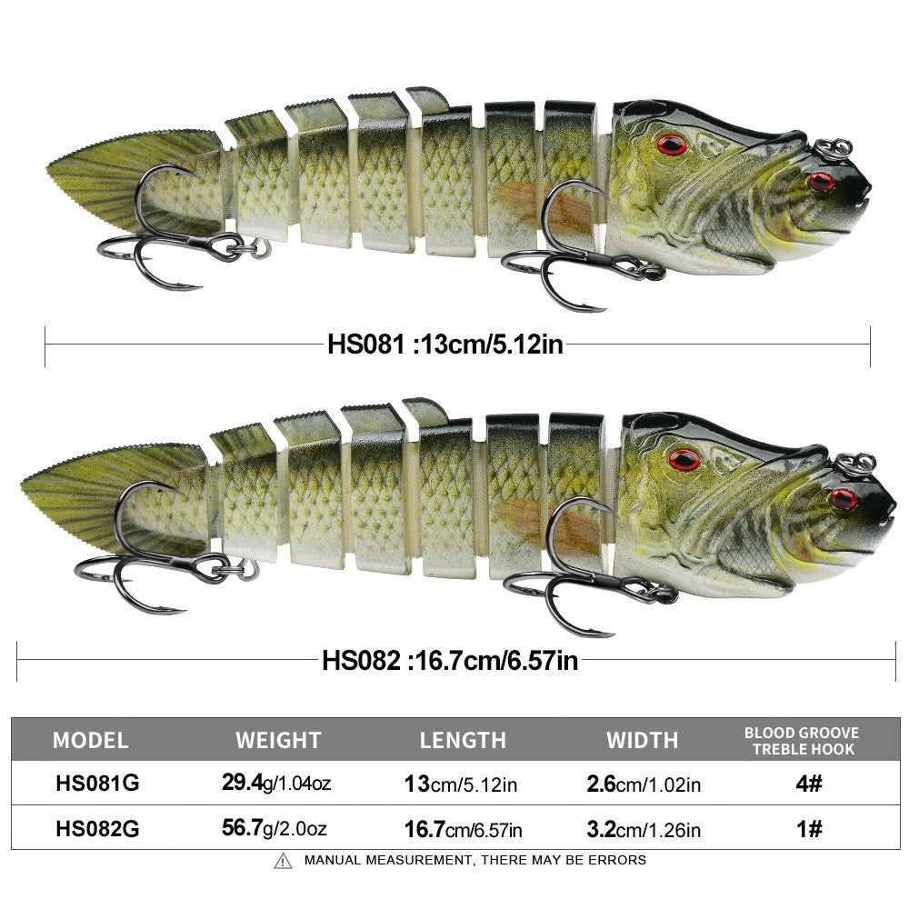 8 Piece Jointed Swimbait Lure for Predator Fish