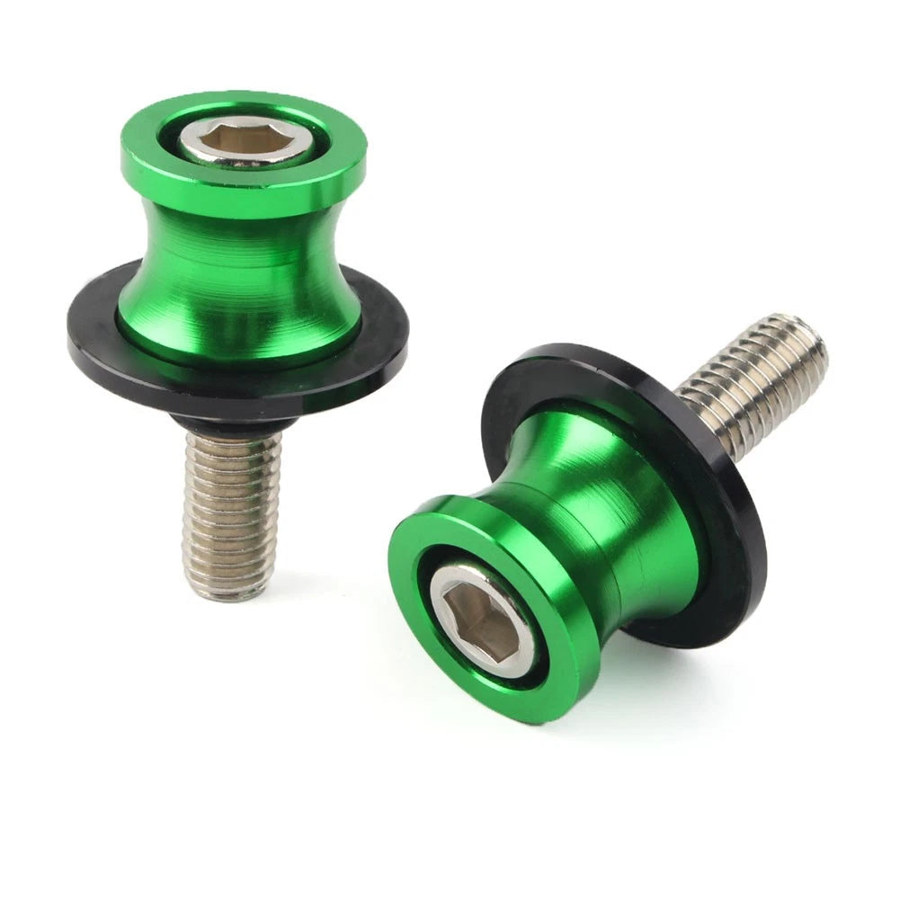 Swingarm Spools for Kawasaki ZX6R (1998–2011) Green CNC