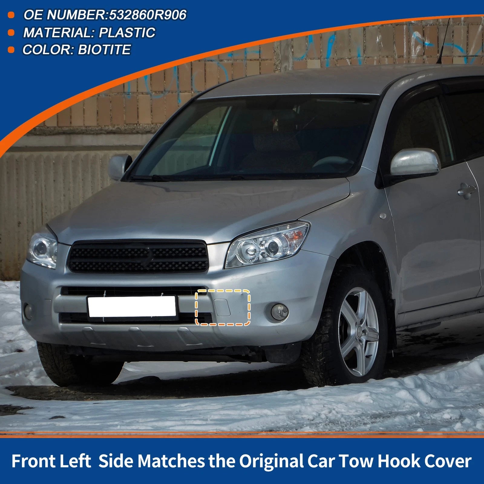 Front Tow Hook Cover Replacement for Toyota RAV4 (2009–2011)