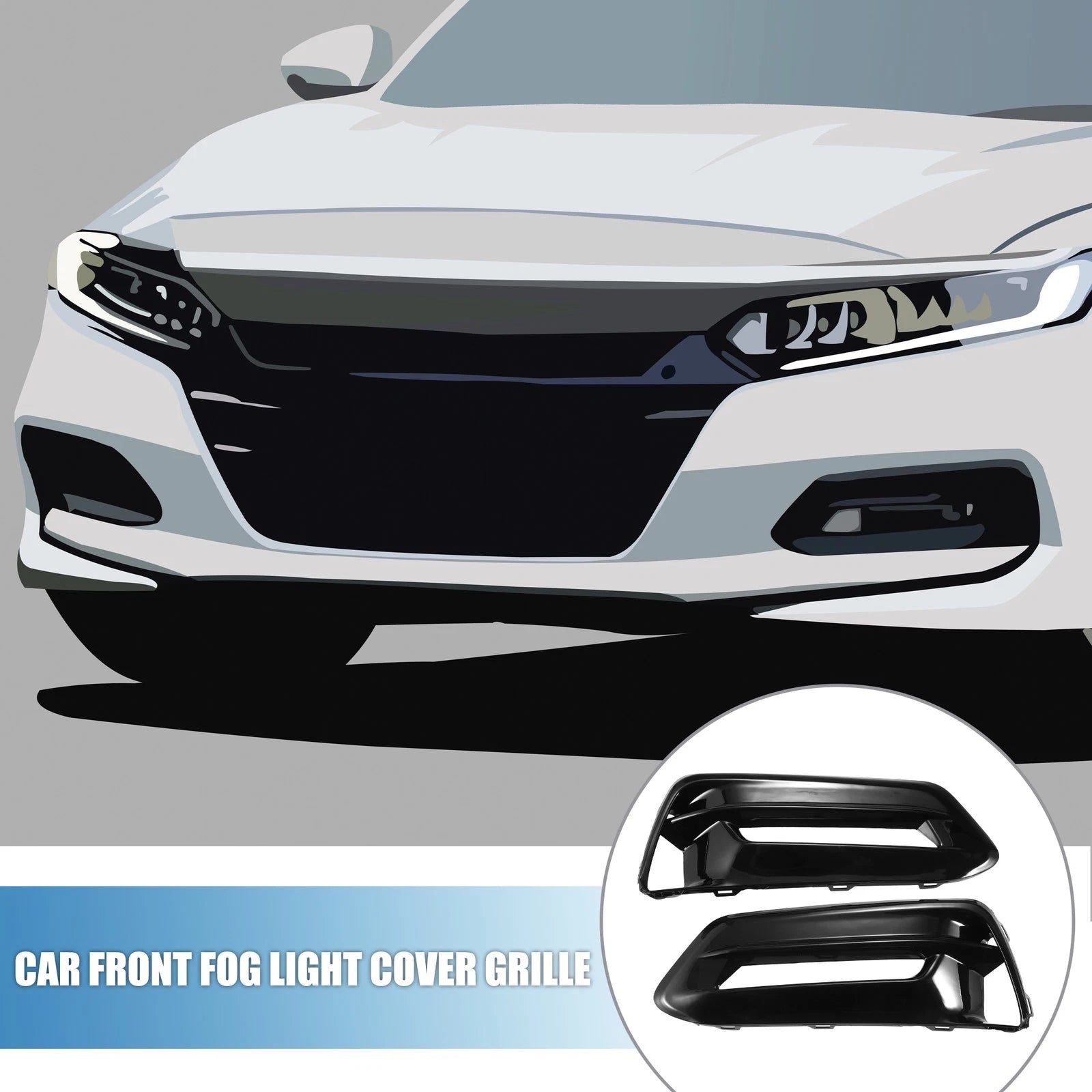 Front Left Right Fog Light Grille Cover Replacement for Honda Accord (2018–2020)