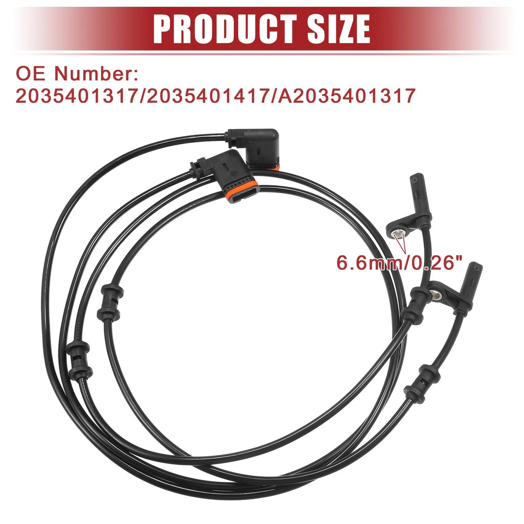 2pcs Rear Left Right ABS Sensor Replacement for Mercedes-Benz C230 (2002–2007)
