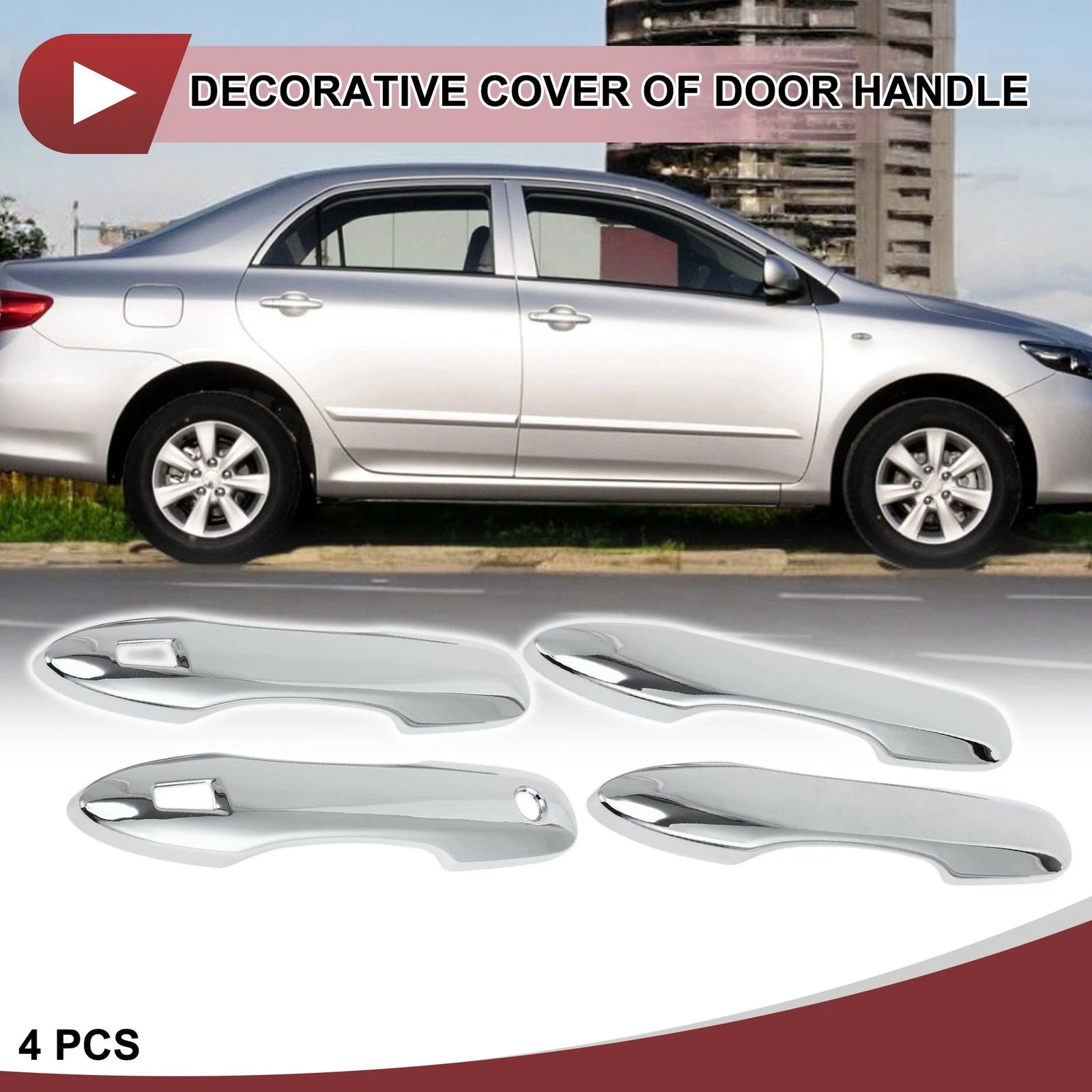 4Pcs Car Door Handle Cover Replacement for Toyota Camry 2018–2024 ABS