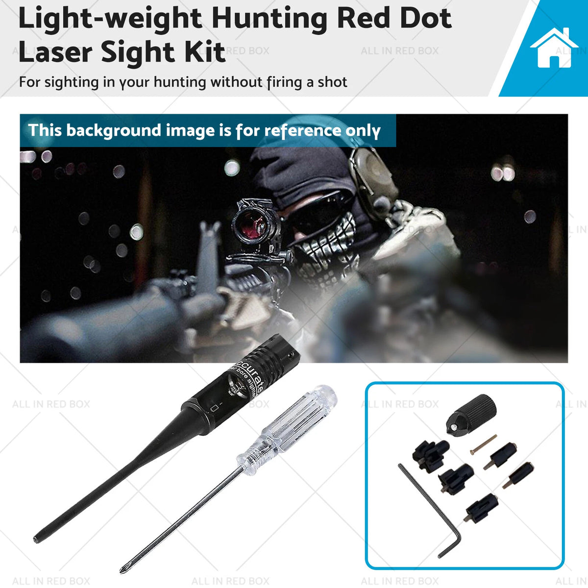 Sighter Bore Sight Kit Red Laser for 22-50 Caliber Rifles Handguns (G6)