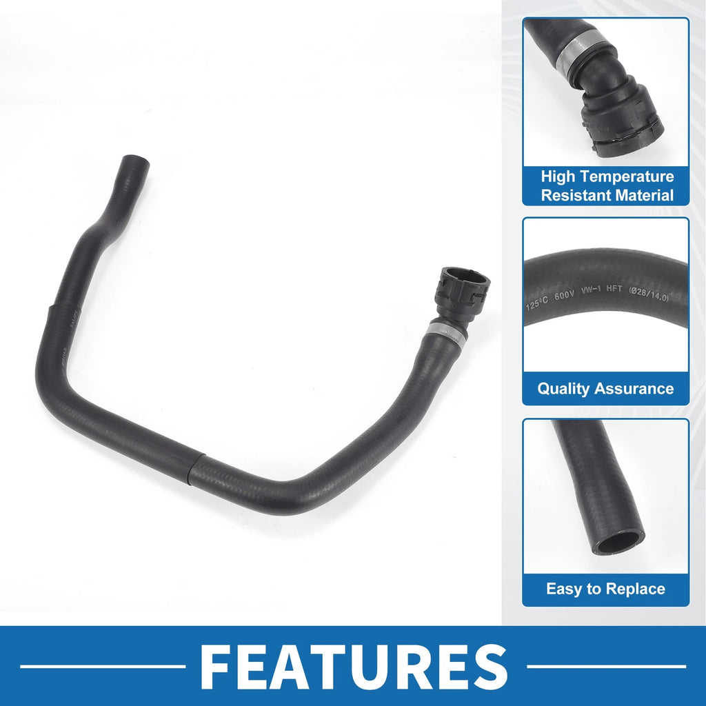 Engine Radiator Hose Replacement Rubber Black for BMW 120i (2005–2010)