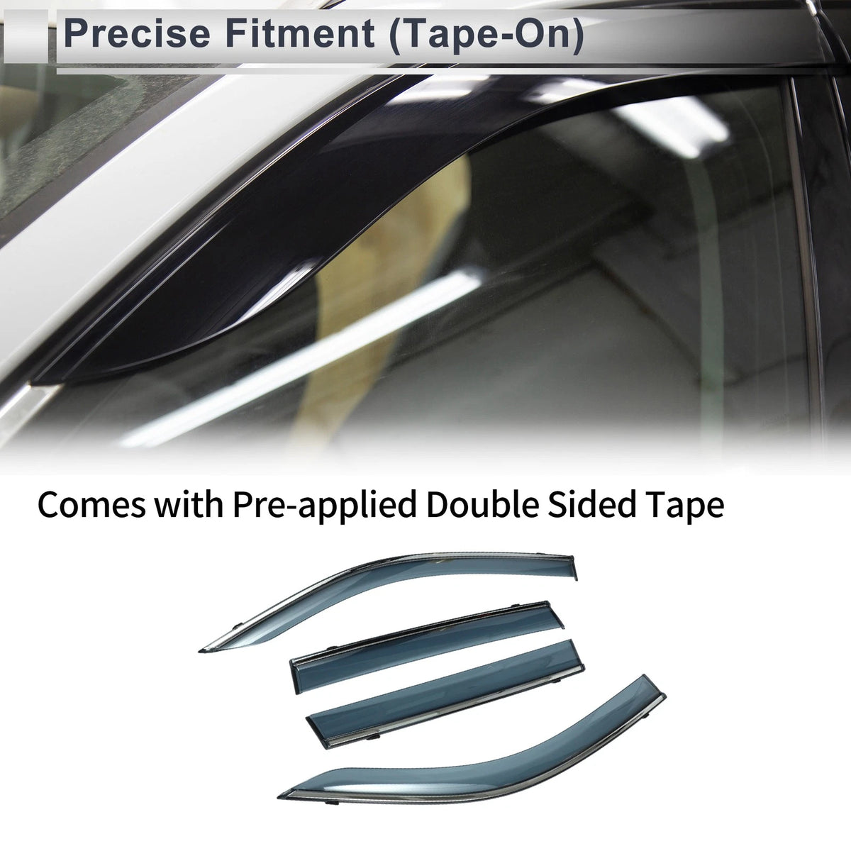 Window Deflectors Side Vent Visors Black 1 Set for Subaru Forester (2019–2024)