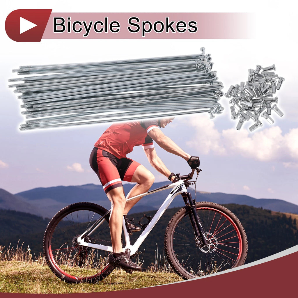 Bicycle Wheel Spokes Set 165mm 45 Steel Galvanized for 12G (36 Pack)
