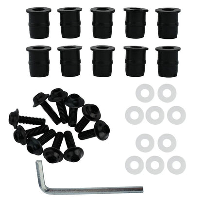 Screw Kit for Windscreen Windshield (CNC Bolt, Aluminum, Black)