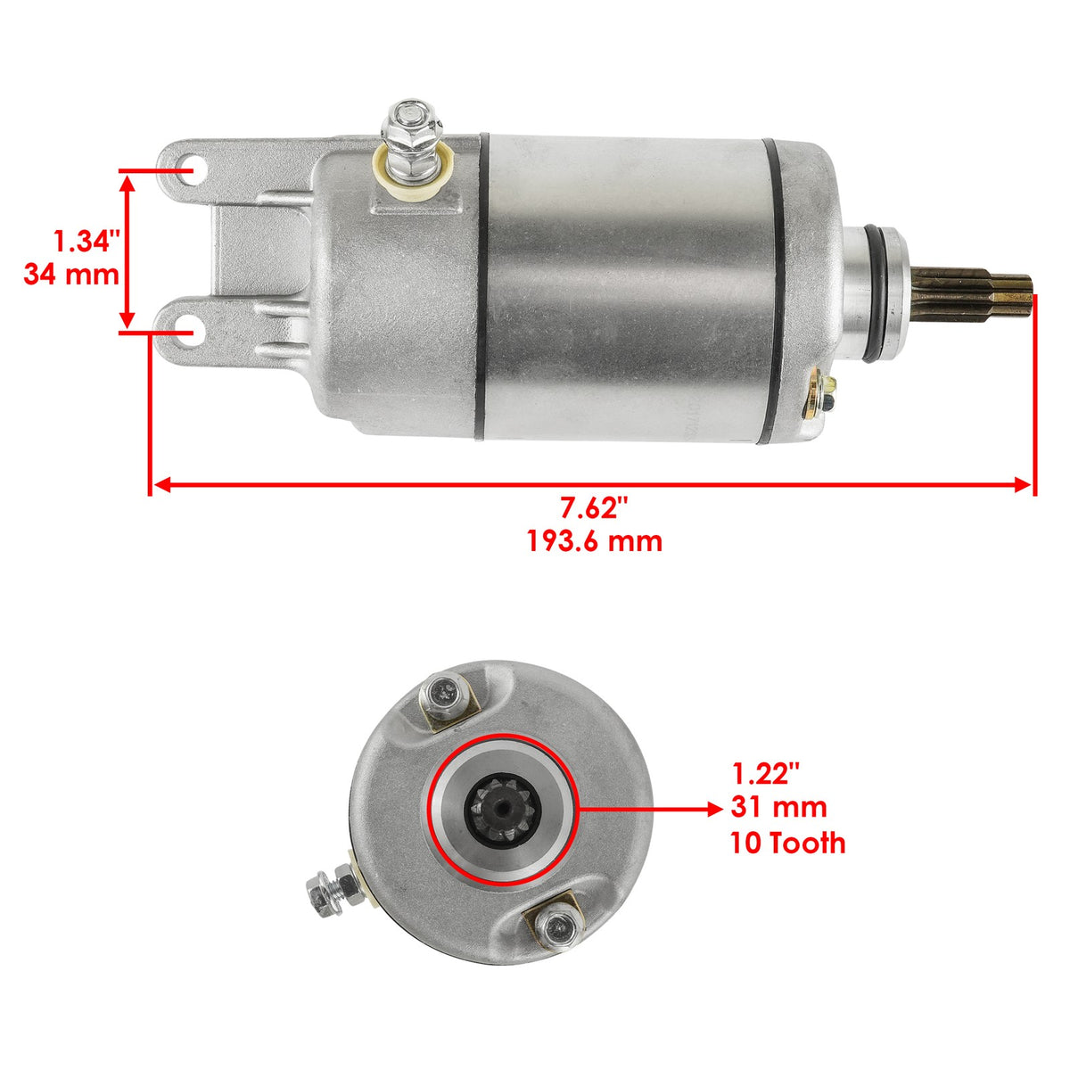 Caltric Starter Replacement for Honda ATV TRX350D Fourtrax (1987–1989)