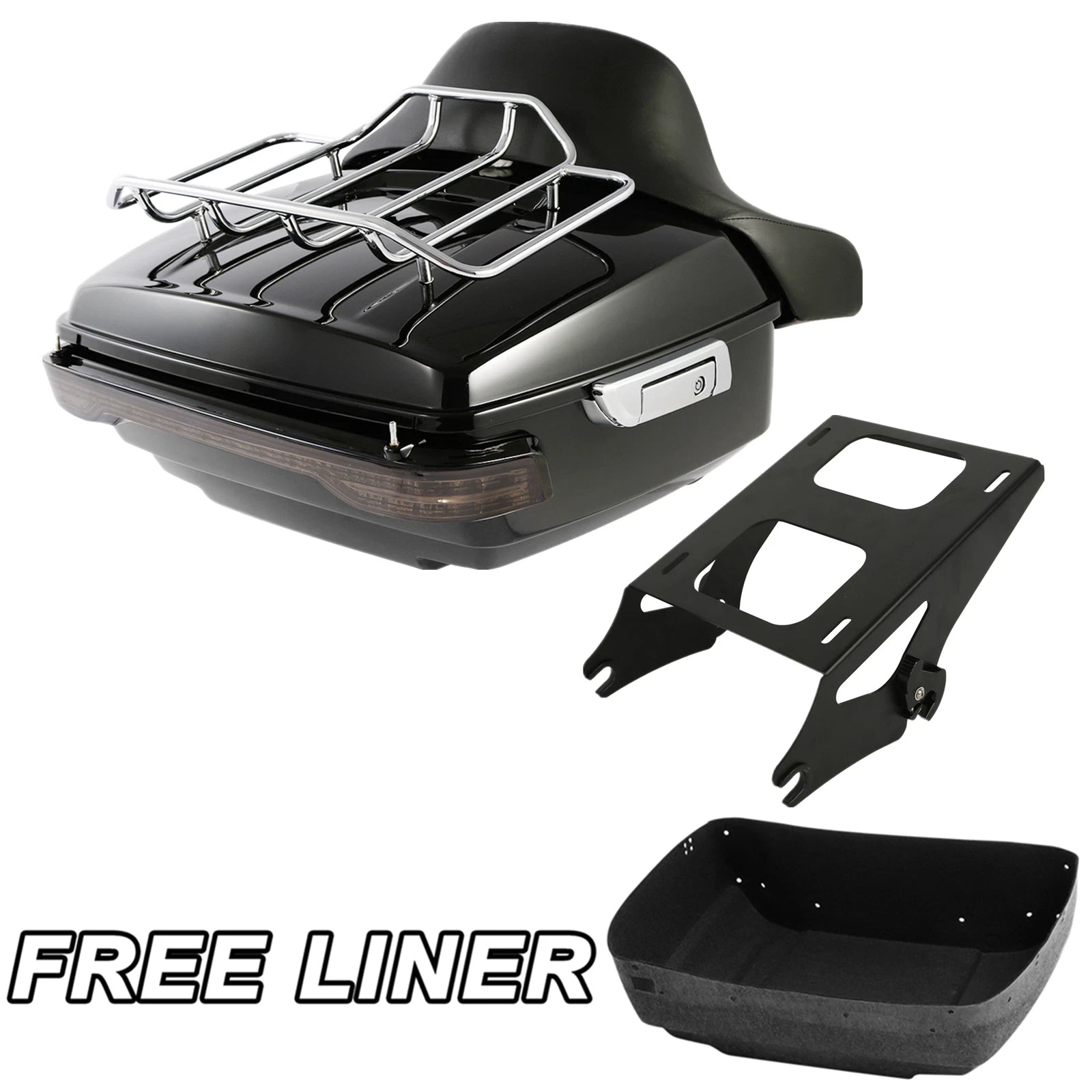 King Trunk Rack & LED Tail Light Pad for Harley Street Glide (2014–2025)